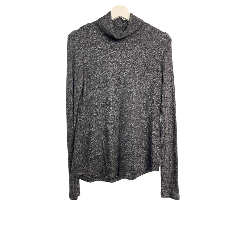 Anthro Saturday Sunday Gray Marled Turtleneck Top Long Sleeve Soft Size Small